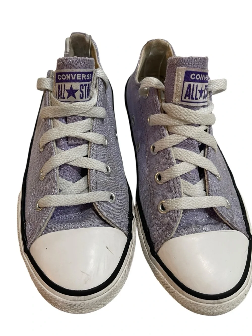 Converse Kid’s Chuck Taylor All Star Glitter Sneakers SZ 2 Purple